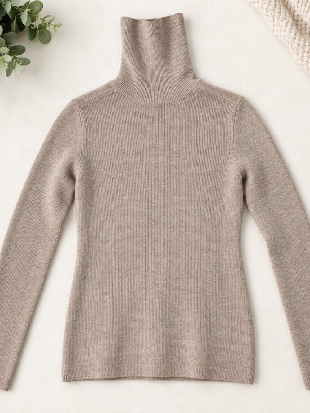 Cashmere turtleneck comfy soft pullover sweater knit stretchy long sleeve